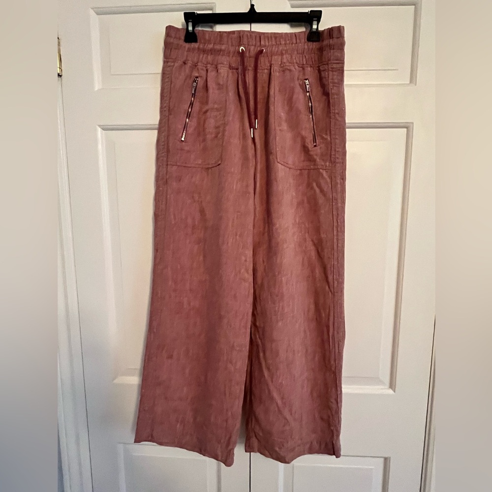 100% Linen Athleta Wide -Leg Pants - NWOT